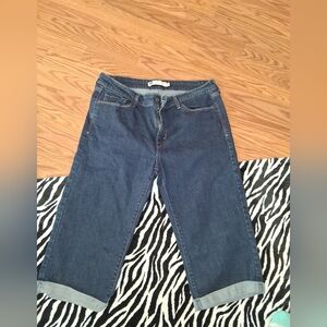 Levi's Dark Blue Jeans Cropped Style Stretch Sz 14 Perf Cond Like New